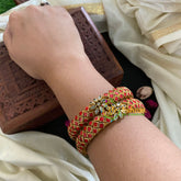 Kada Kundan Bangle -Red Matt-G4850